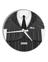 Pinstripe Gangster Jacket Printed Costume 10 InchRound Wall Clock All Over Print-Wall Clock-TooLoud-White-Davson Sales