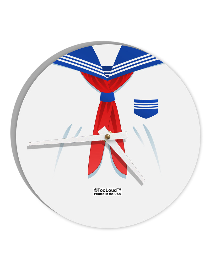 School Uniform Costume - White 10 InchRound Wall Clock All Over Print-Wall Clock-TooLoud-White-Davson Sales