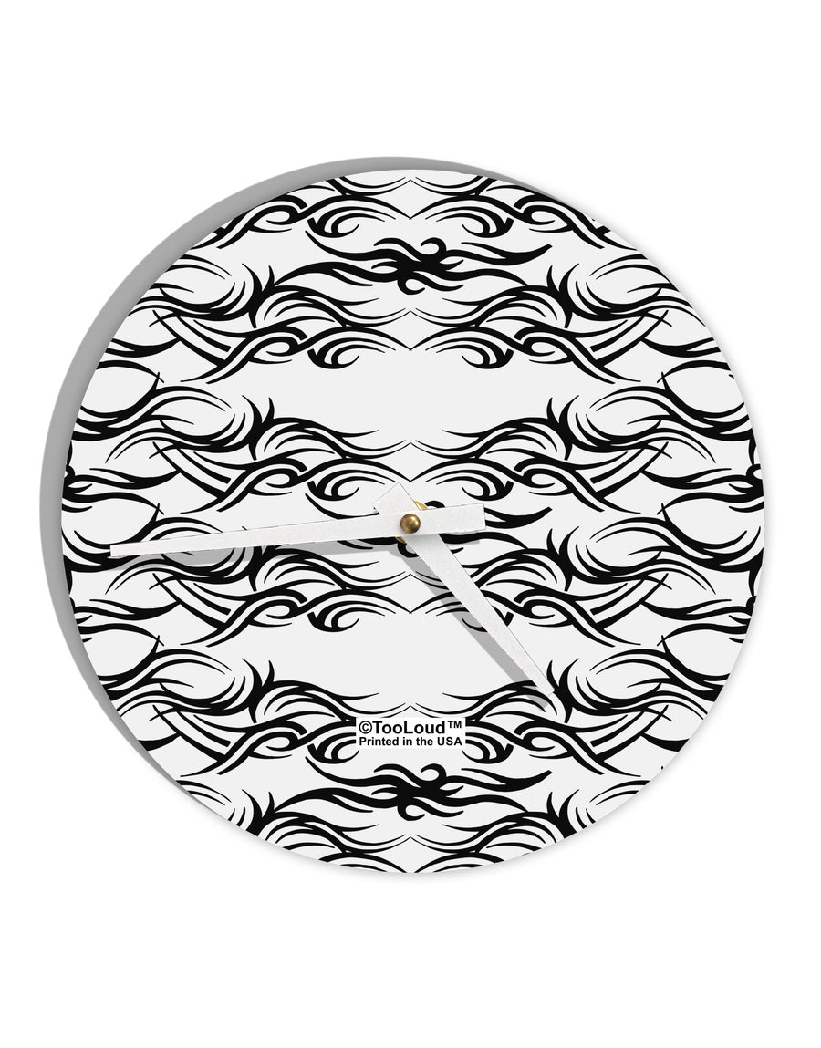 Tribal Pattern AOP 10 InchRound Wall Clock All Over Print by TooLoud-Wall Clock-TooLoud-White-Davson Sales