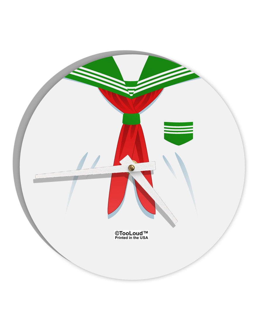 School Uniform Costume - Green 10 InchRound Wall Clock All Over Print-Wall Clock-TooLoud-White-Davson Sales