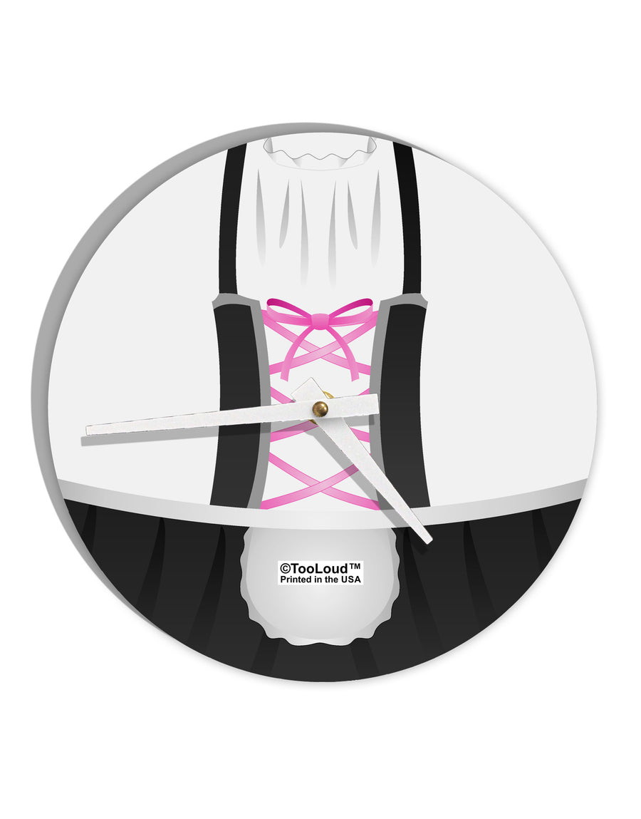 Dirndl Costume Black 10 InchRound Wall Clock All Over Print by TooLoud-Wall Clock-TooLoud-White-Davson Sales