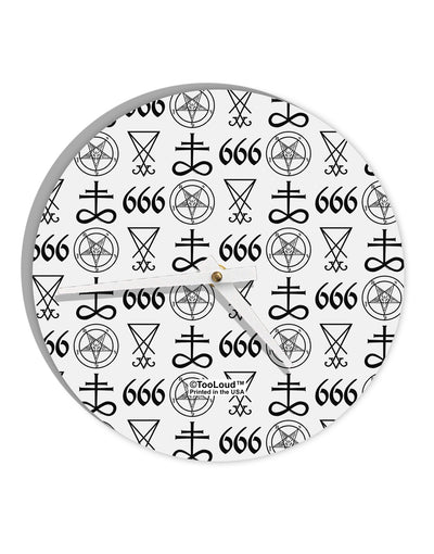 Satanic Symbols 10 InchRound Wall Clock All Over Print-Wall Clock-TooLoud-White-Davson Sales