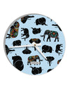 Mixed Elephants AOP 10 InchRound Wall Clock All Over Print-Wall Clock-TooLoud-White-Davson Sales