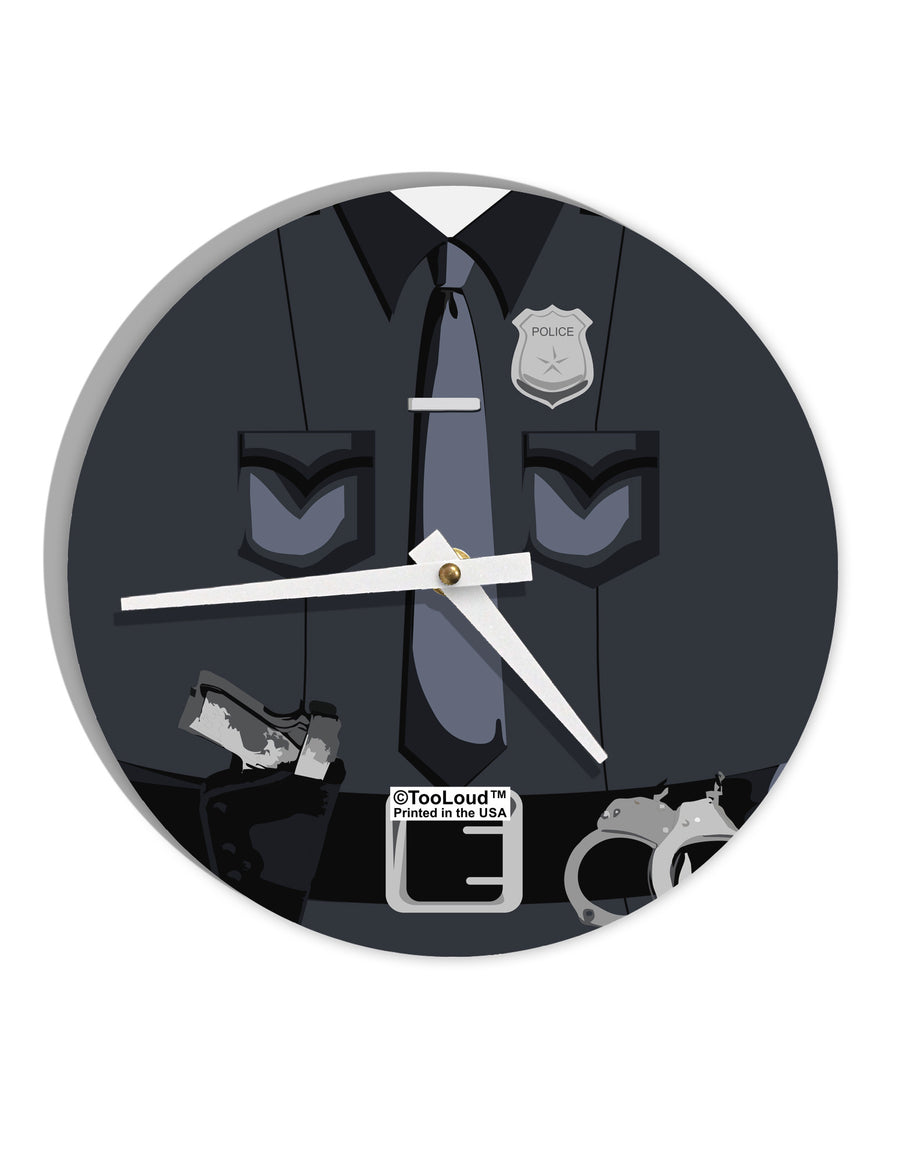 Police Costume AOP 10 InchRound Wall Clock All Over Print-Wall Clock-TooLoud-White-Davson Sales