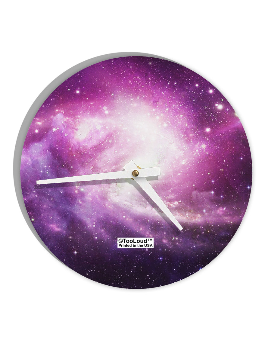 Purple Galaxy AOP 10 InchRound Wall Clock All Over Print-Wall Clock-TooLoud-White-Davson Sales