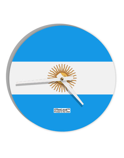 Argentina Flag AOP 10 InchRound Wall Clock All Over Print-Wall Clock-TooLoud-White-Davson Sales