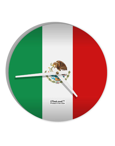 Mexico Flag AOP 10 InchRound Wall Clock All Over Print-Wall Clock-TooLoud-White-Davson Sales