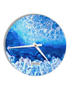 Blue Agate Geode Print 10 InchRound Wall Clock All Over Print-Wall Clock-TooLoud-White-Davson Sales