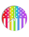 American Pride - Rainbow Stars and Stripes 10 InchRound Wall Clock All Over Print-Wall Clock-TooLoud-White-Davson Sales