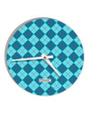 Blue Argyle AOP 10 InchRound Wall Clock All Over Print by TooLoud-Wall Clock-TooLoud-White-Davson Sales