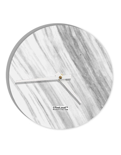 White Marble Pattern 10 InchRound Wall Clock All Over Print by TooLoud-Wall Clock-TooLoud-White-Davson Sales