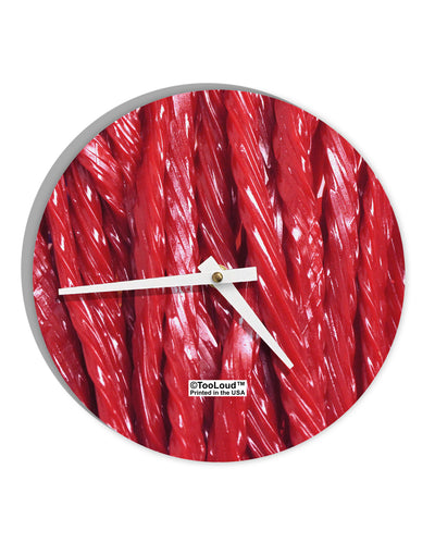 Red Rope Candy All Over 10 InchRound Wall Clock All Over Print-Wall Clock-TooLoud-White-Davson Sales