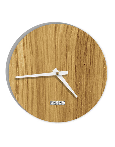 Light Wood Look 10 InchRound Wall Clock All Over Print by TooLoud-Wall Clock-TooLoud-White-Davson Sales