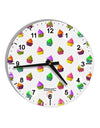 Real Cupcakes AOP 10 InchRound Wall Clock with Numbers All Over Print-Wall Clock-TooLoud-White-Davson Sales