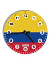 Colombia Flag AOP 10 InchRound Wall Clock with Numbers All Over Print-Wall Clock-TooLoud-White-Davson Sales