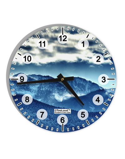 Mountain Landsscape All-Over 10 InchRound Wall Clock with Numbers All Over Print-Wall Clock-TooLoud-White-Davson Sales