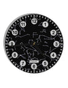 Constellations Black All Over 10 InchRound Wall Clock with Numbers All Over Print-Wall Clock-TooLoud-White-Davson Sales