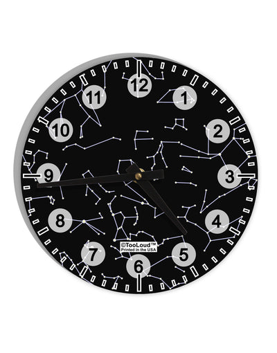 Constellations Black All Over 10 InchRound Wall Clock with Numbers All Over Print-Wall Clock-TooLoud-White-Davson Sales