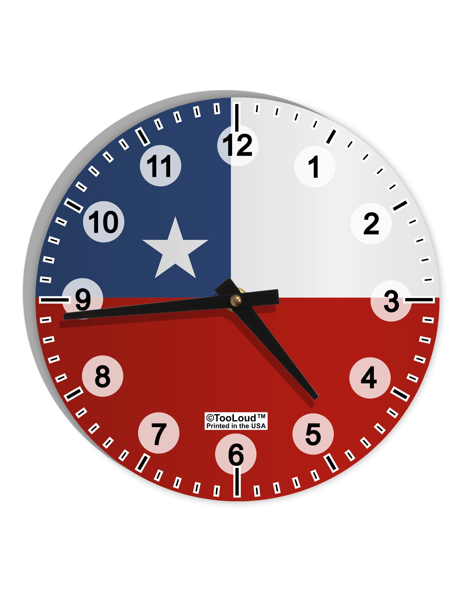 Chile Flag AOP 10 InchRound Wall Clock with Numbers All Over Print-Wall Clock-TooLoud-White-Davson Sales