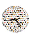 Cute Sushi AOP 10 InchRound Wall Clock with Numbers All Over Print-Wall Clock-TooLoud-White-Davson Sales