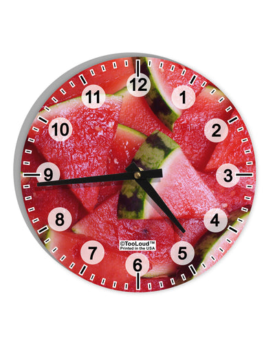 TooLoud Watermelon Everywhere 10 InchRound Wall Clock with Numbers All Over Print-Wall Clock-TooLoud-White-Davson Sales