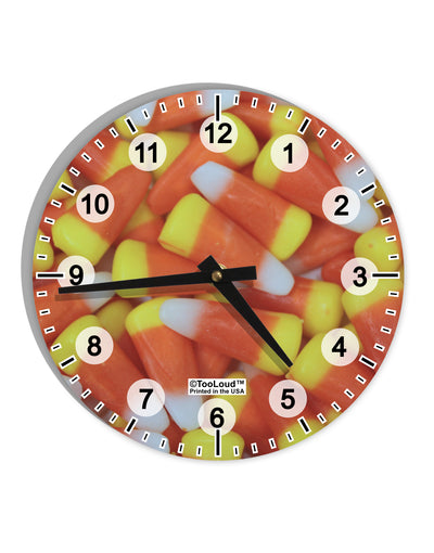 Candy Corn 10 InchRound Wall Clock with Numbers All Over Print by TooLoud-Wall Clock-TooLoud-White-Davson Sales