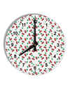 Cherries Everywhere 10 InchRound Wall Clock with Numbers by TooLoud-Wall Clock-TooLoud-White-Davson Sales