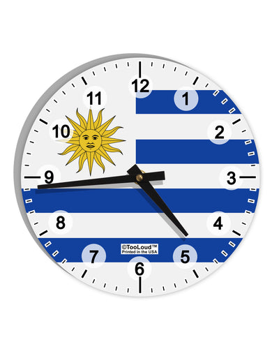 Uruguay Flag AOP 8" Round Wall Clock with Numbers All Over Print-Wall Clock-TooLoud-White-Davson Sales