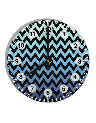 Cool Ocean Zig Zags 10 InchRound Wall Clock with Numbers All Over Print-Wall Clock-TooLoud-White-Davson Sales