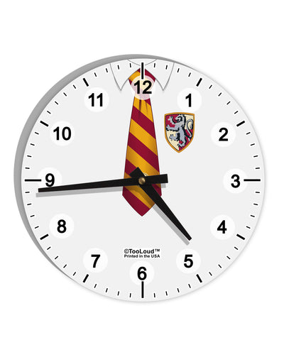 TooLoud Wizard Uniform Red and Yellow 10 InchRound Wall Clock with Numbers All Over Print-Wall Clock-TooLoud-White-Davson Sales