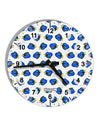 Blue Tang Fish AOP 10 InchRound Wall Clock with Numbers All Over Print-Wall Clock-TooLoud-White-Davson Sales