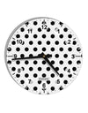 Black Polka Dots on White 10 InchRound Wall Clock with Numbers All Over Print by TooLoud-Wall Clock-TooLoud-White-Davson Sales