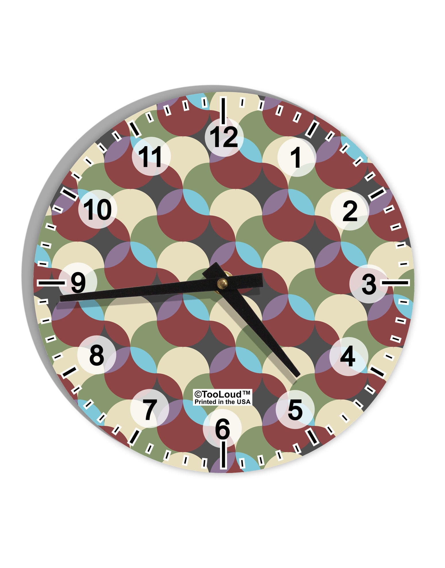 Geometric Abstract AOP 10 InchRound Wall Clock with Numbers All Over Print by TooLoud-Wall Clock-TooLoud-White-Davson Sales