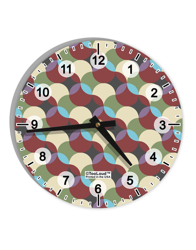 Geometric Abstract AOP 10 InchRound Wall Clock with Numbers All Over Print by TooLoud-Wall Clock-TooLoud-White-Davson Sales