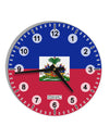 Haiti Flag AOP 10 InchRound Wall Clock with Numbers All Over Print-Wall Clock-TooLoud-White-Davson Sales