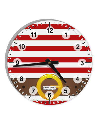 Pirate Crew Costume - Red 10 InchRound Wall Clock with Numbers All Over Print-Wall Clock-TooLoud-White-Davson Sales