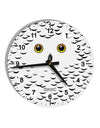 Snowy Owl Cute Animal Face 10 InchRound Wall Clock with Numbers All Over Print-Wall Clock-TooLoud-White-Davson Sales