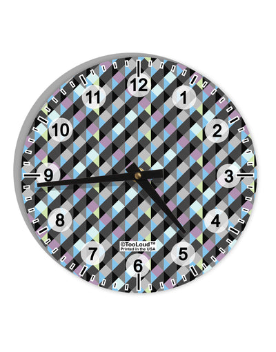 Plaid Pattern AOP 10 InchRound Wall Clock with Numbers All Over Print-Wall Clock-TooLoud-White-Davson Sales