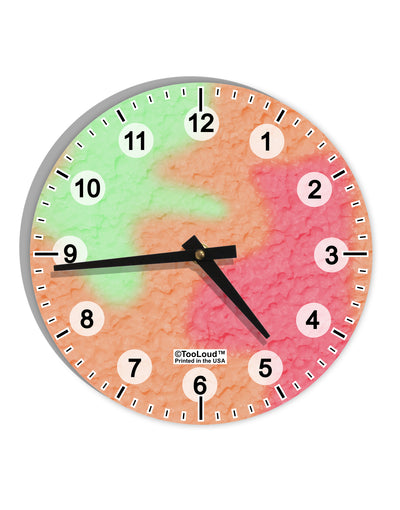 Rainbow Sherbet 10 InchRound Wall Clock with Numbers All Over Print by TooLoud-Wall Clock-TooLoud-White-Davson Sales