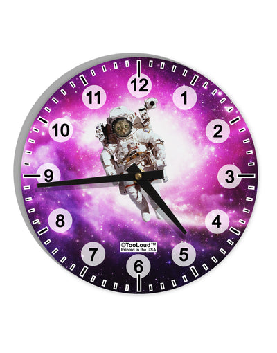 Astronaut Cat AOP 10 InchRound Wall Clock with Numbers All Over Print-Wall Clock-TooLoud-White-Davson Sales