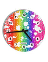 Splatter AOP - Rainbow 10 InchRound Wall Clock with Numbers All Over Print-Wall Clock-TooLoud-White-Davson Sales