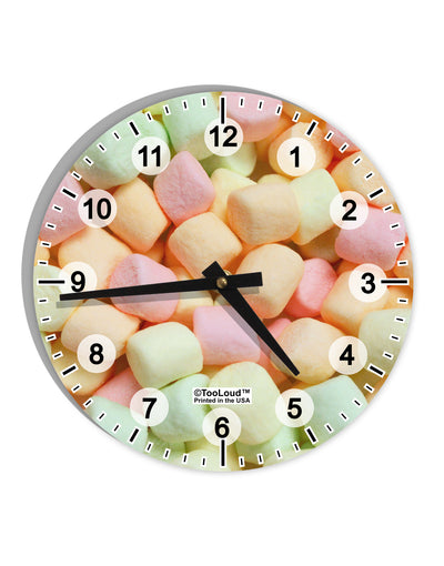 Marshmallows All Over 10 InchRound Wall Clock with Numbers All Over Print-Wall Clock-TooLoud-White-Davson Sales