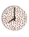 Strawberries Everywhere 10 InchRound Wall Clock with Numbers by TooLoud-Wall Clock-TooLoud-White-Davson Sales