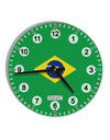 Brazil Flag AOP 10 InchRound Wall Clock with Numbers All Over Print-Wall Clock-TooLoud-White-Davson Sales