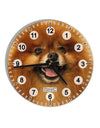 Adorable Red Pomeranian 10 InchRound Wall Clock with Numbers All Over Print-Wall Clock-TooLoud-White-Davson Sales