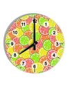 Colorful Citrus Fruits 10 InchRound Wall Clock with Numbers All Over Print-Wall Clock-TooLoud-White-Davson Sales