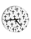 Christian Crosses 10 InchRound Wall Clock with Numbers All Over Print-Wall Clock-TooLoud-White-Davson Sales