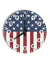 Stars and Stripes American Flag 10 InchRound Wall Clock with Numbers All Over Print-Wall Clock-TooLoud-White-Davson Sales