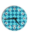 Blue Argyle AOP 10 InchRound Wall Clock with Numbers All Over Print by TooLoud-Wall Clock-TooLoud-White-Davson Sales