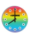 Rainbow Print - Hashtag Love Wins 10 InchRound Wall Clock with Numbers All Over Print-Wall Clock-TooLoud-White-Davson Sales